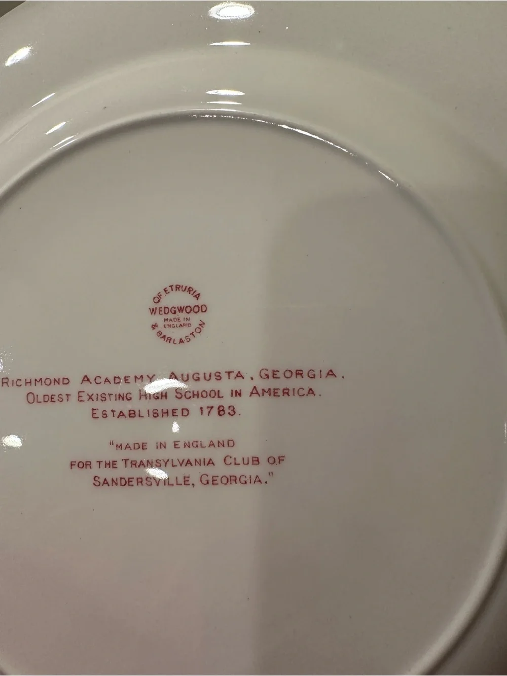Wedgwood Georgia Historical Plates